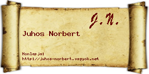 Juhos Norbert névjegykártya